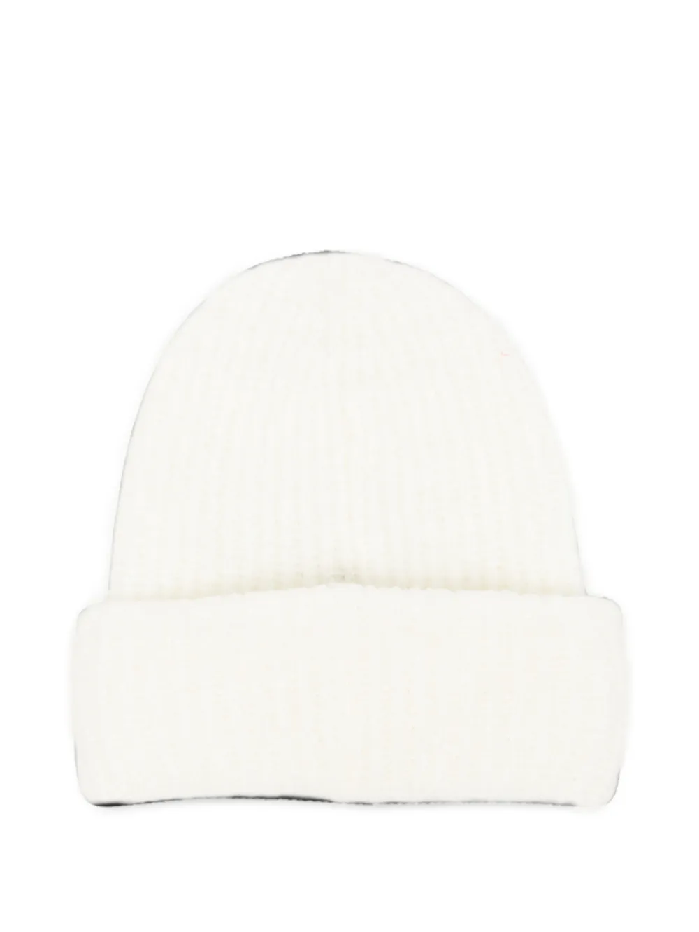 Paolo Pecora Kids ribbed-knit logo-patch beanie hat Wit