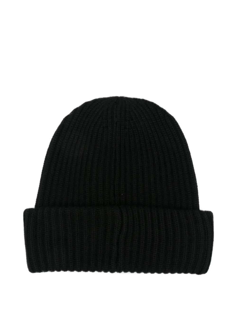 Paolo Pecora Kids ribbed-knit logo-patch beanie hat Zwart