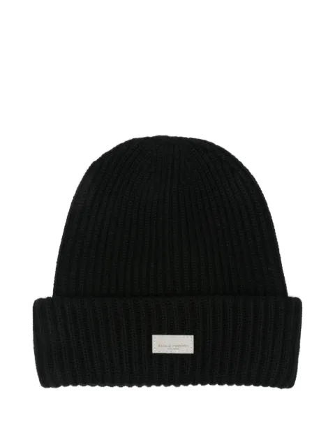 Paolo Pecora Kids ribbed-knit logo-patch beanie hat
