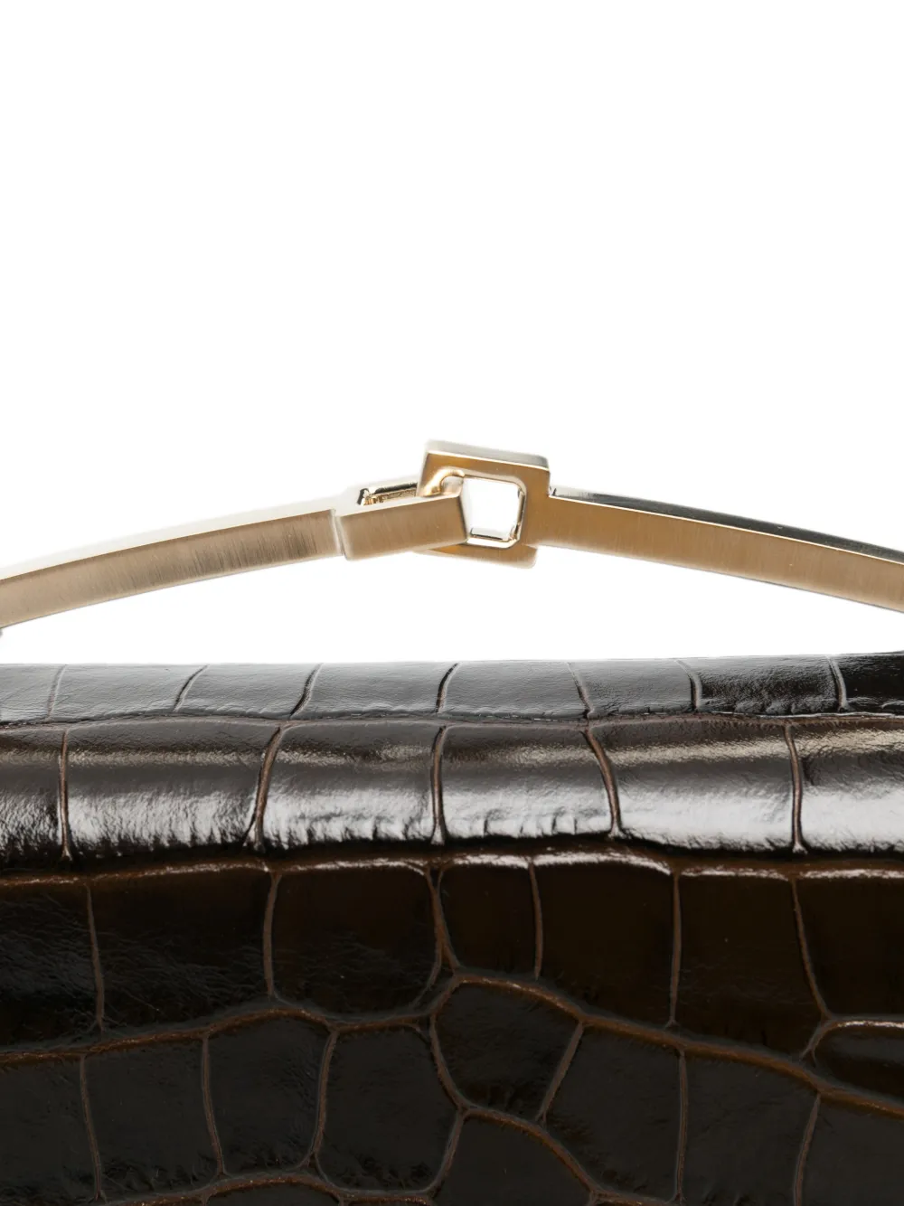 TOM FORD croc-effect leather clutch bag Bruin