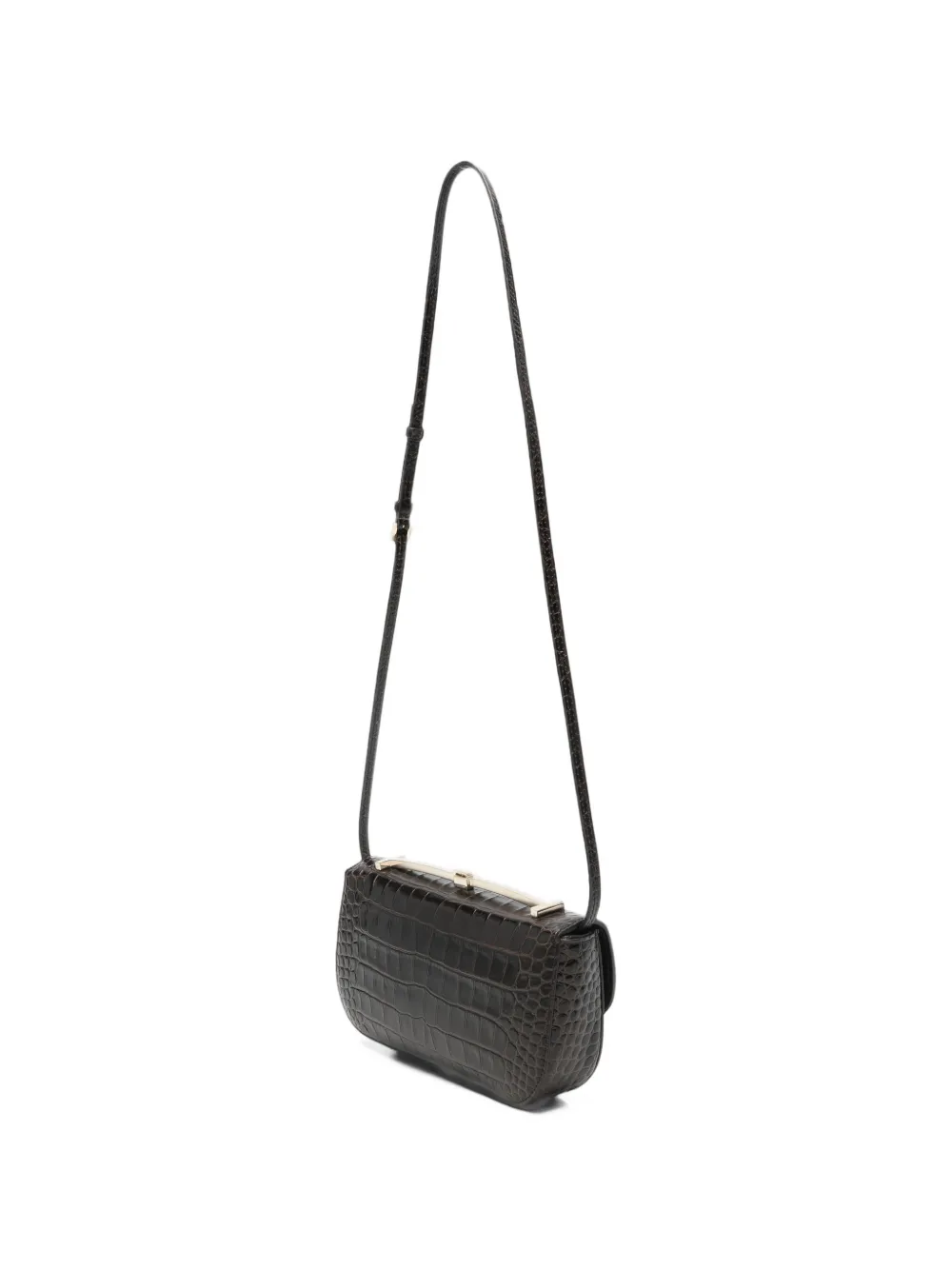 TOM FORD croc-effect leather clutch bag Bruin