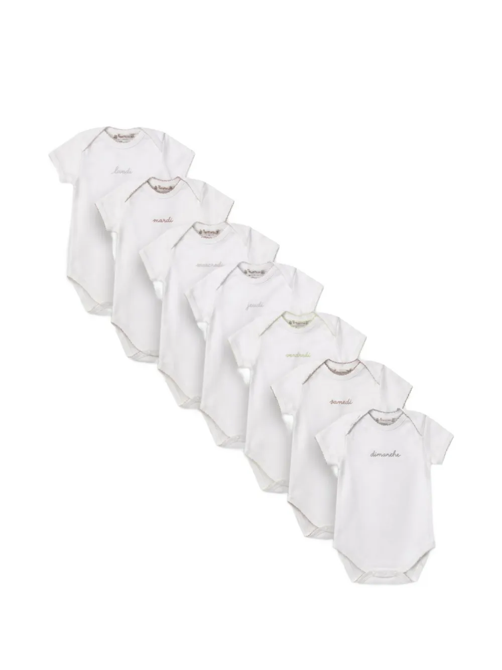 Bonpoint embroidered short-sleeve bodies set - Weiß