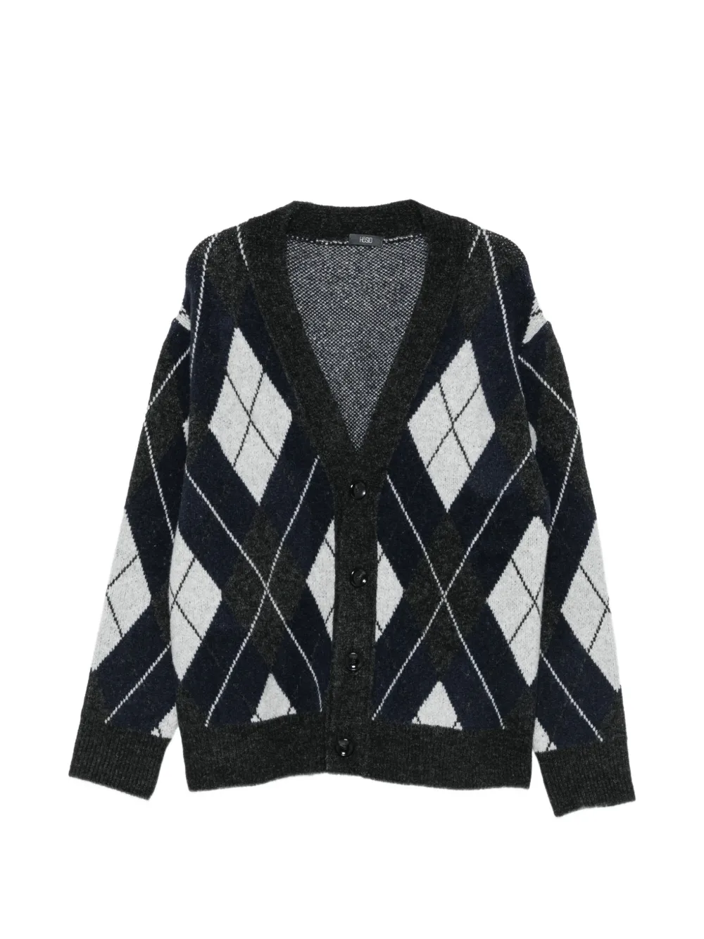 Hosio argyle-knit cardigan - Grey