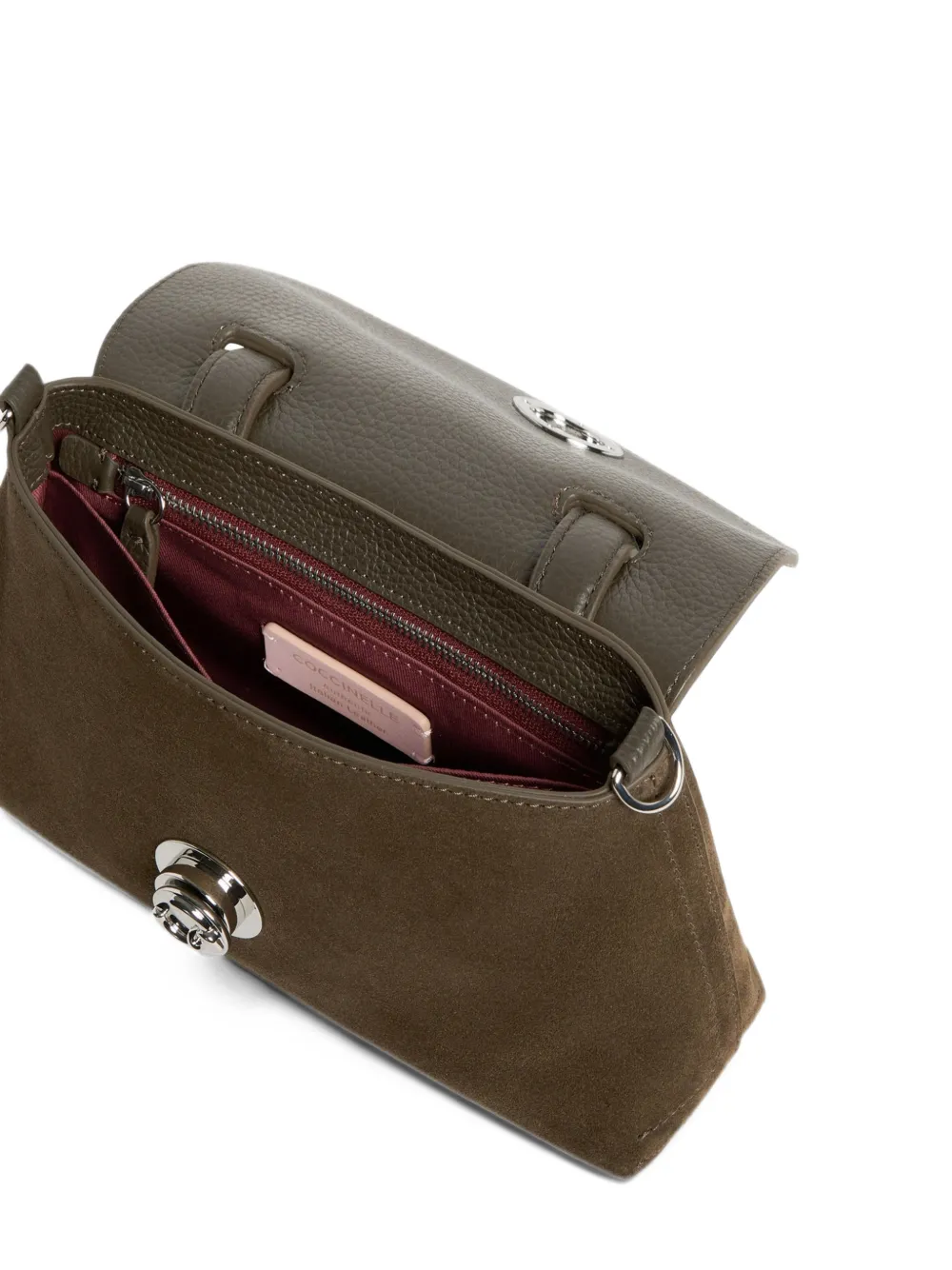 Coccinelle small Nikla suede leather tote bag Groen