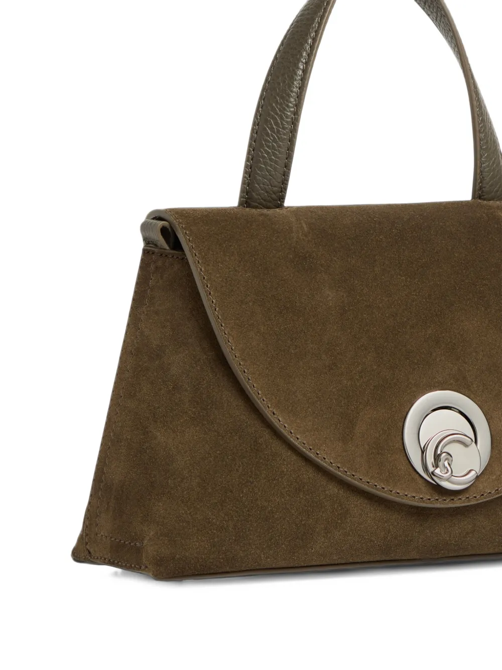 Coccinelle small Nikla suede leather tote bag Groen