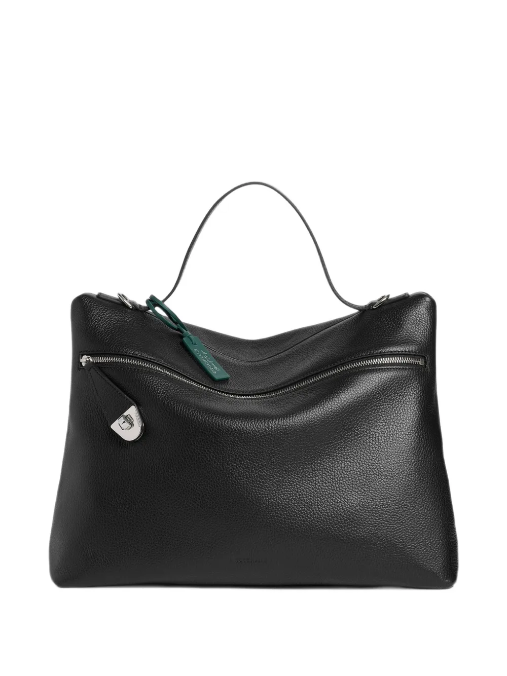 Coccinelle grained leather tote bag - Nero