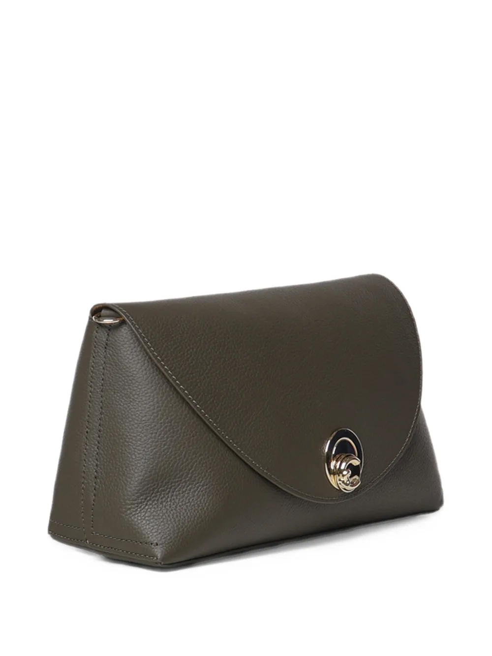 Coccinelle Medium Nikla leren schoudertas met textuur Grijs
