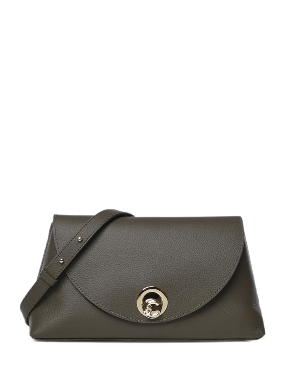 Coccinelle Medium Nikla leren schoudertas met textuur Grijs