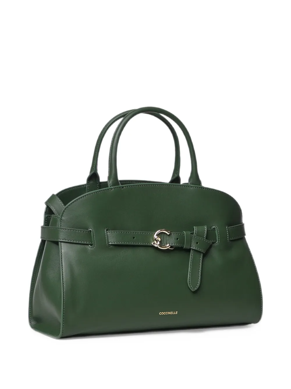 Coccinelle Medium Sabine leren shopper met gespdetail Groen