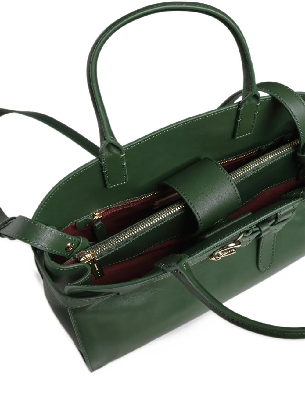Coccinelle Medium Sabine leren shopper met gespdetail Groen