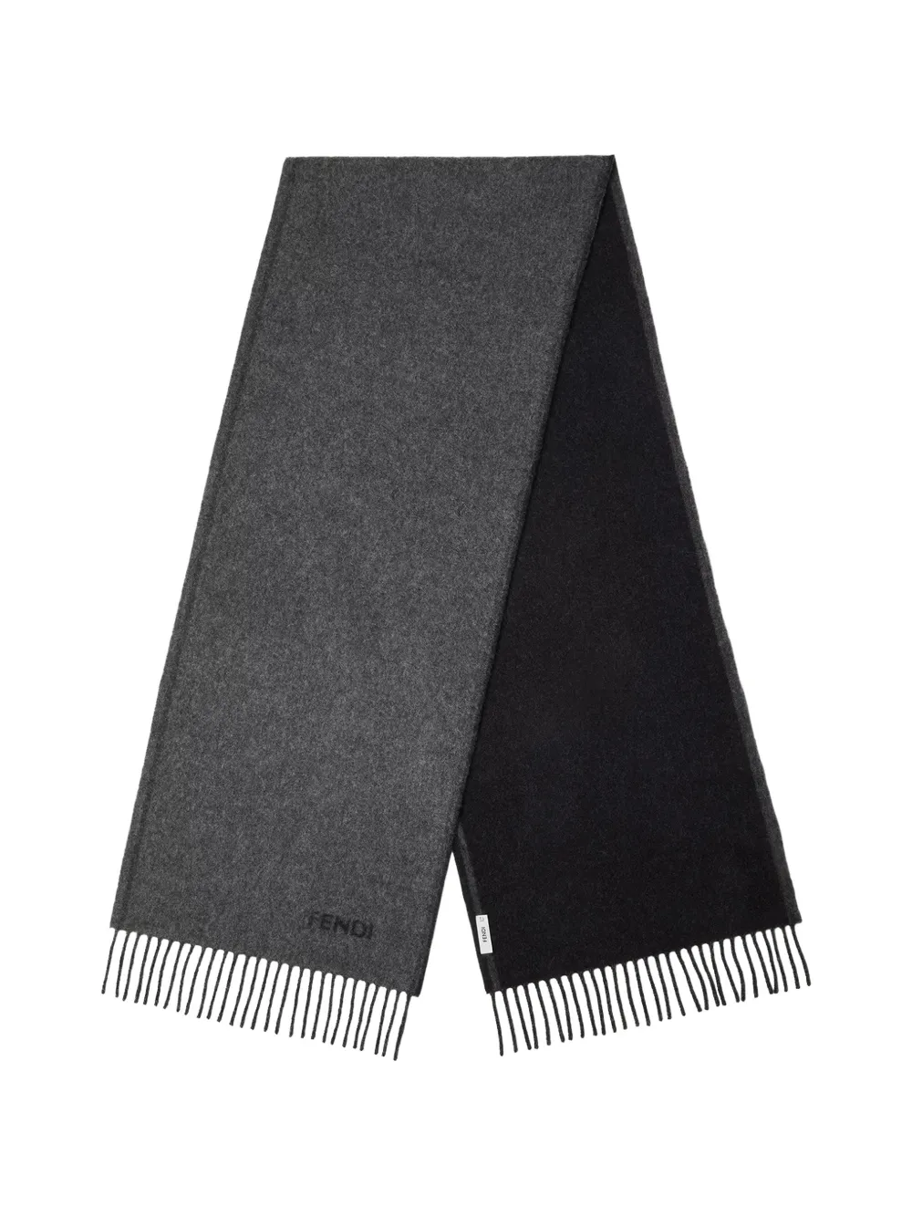 FENDI gray and black cashmere scarf - Grau