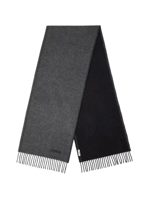 FENDI gray and black cashmere scarf