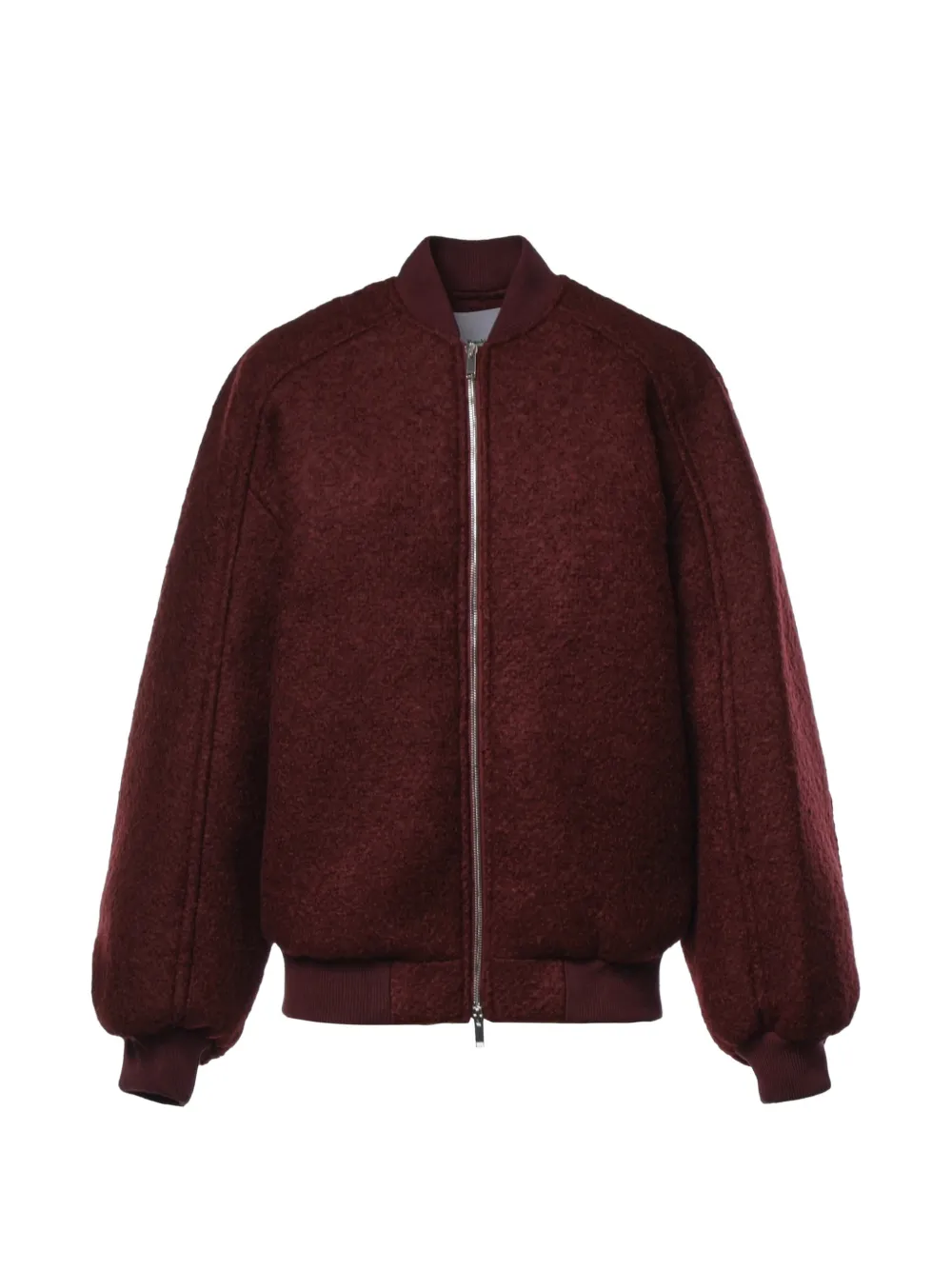 The Frankie Shop Elinor boucle oversized bomber jacket Rood