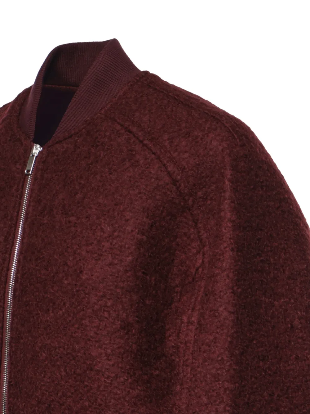 The Frankie Shop Elinor boucle oversized bomber jacket Rood
