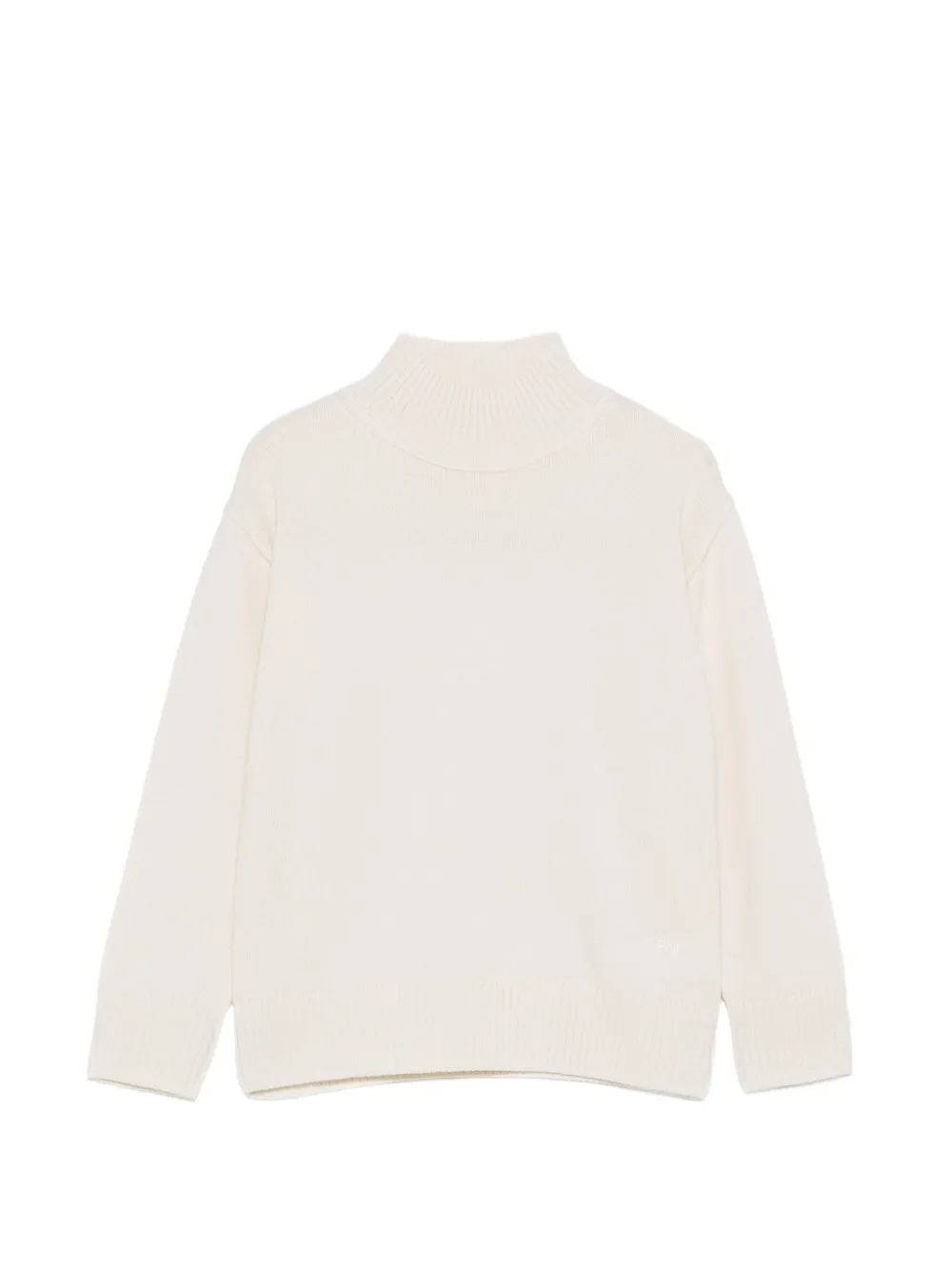 Paolo Pecora Kids high-neck logo-embroidered sweater Beige