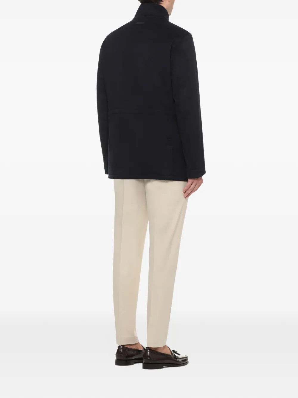 Lardini high-neck field coat Blauw