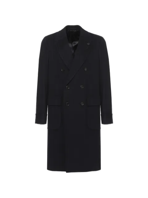 Lardini double-breasted peaked-lapel coat