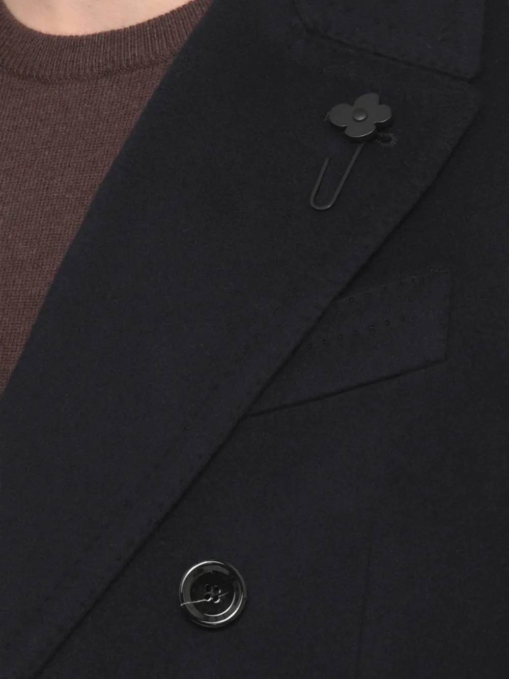 Lardini double-breasted peaked-lapel coat Blauw