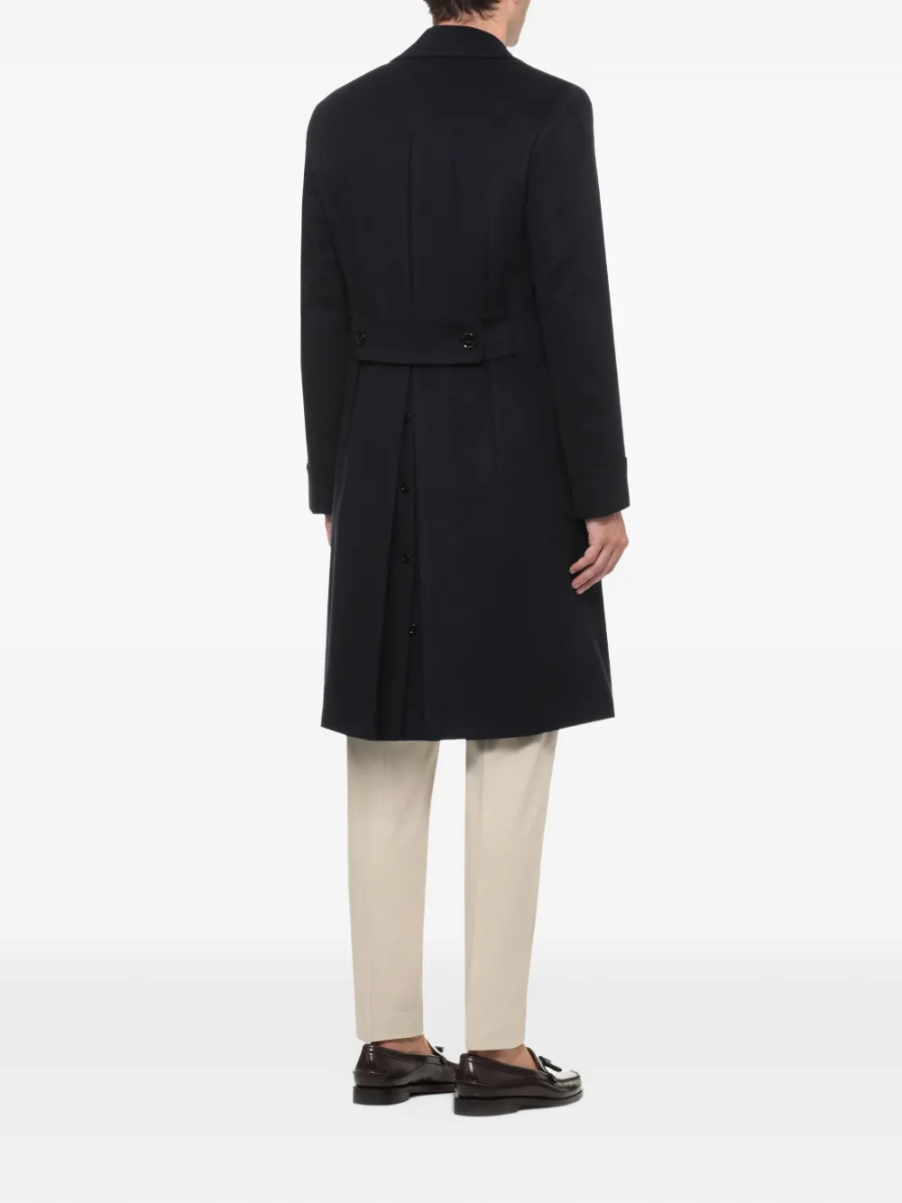 Lardini double-breasted peaked-lapel coat Blauw