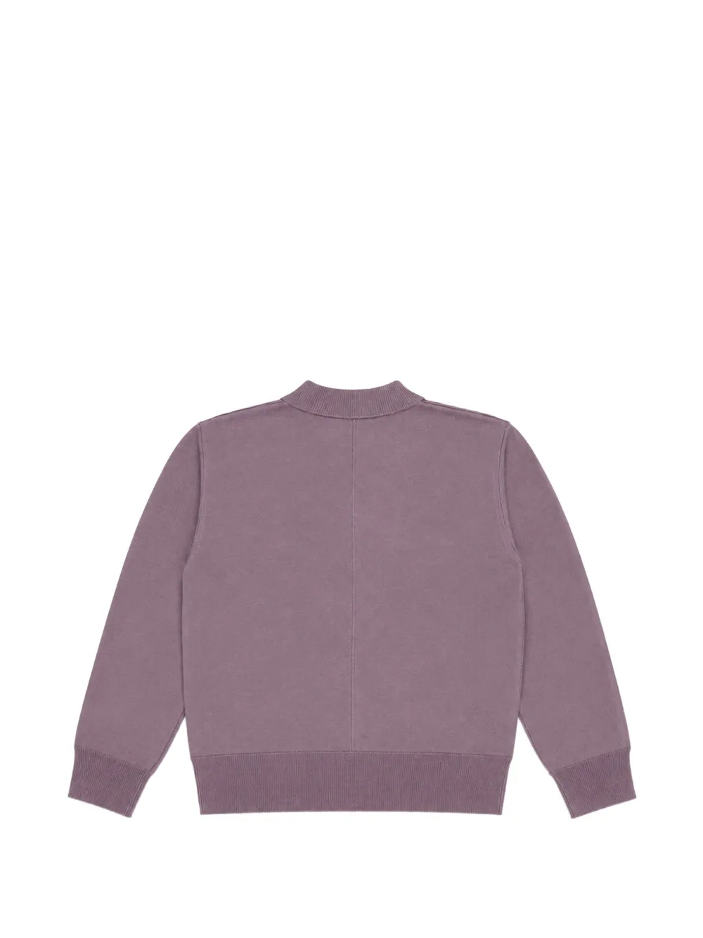 Paolo Pecora Kids logo-embroidered ribbed-trim sweater Paars