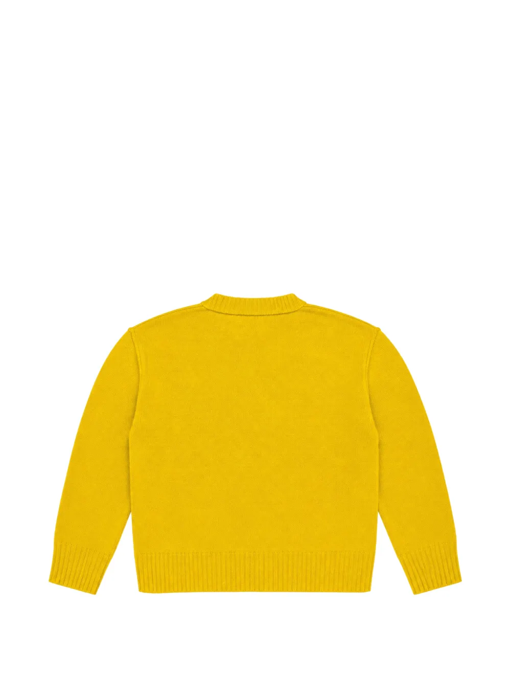 Paolo Pecora Kids logo-print ribbed-trim sweater Geel