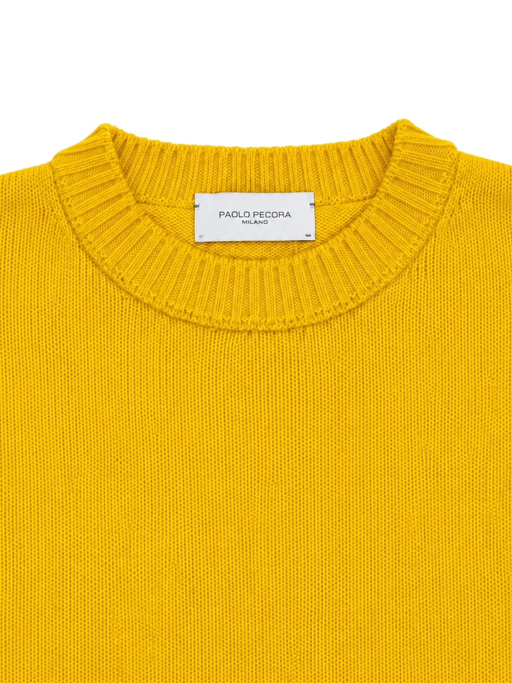 Paolo Pecora Kids logo-print ribbed-trim sweater Geel