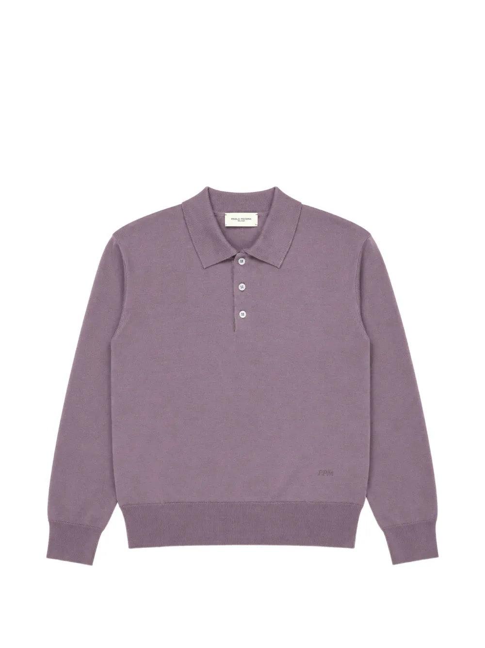 Paolo Pecora Kids logo-embroidered knitted polo shirt - Viola