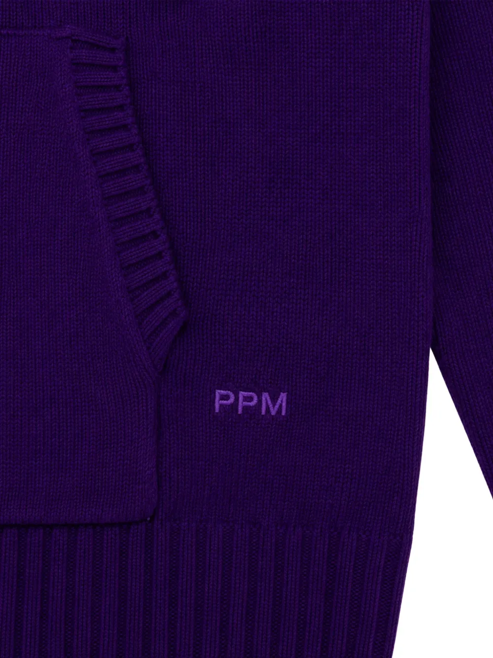Paolo Pecora Kids logo-embroidered knitted hoodie Paars