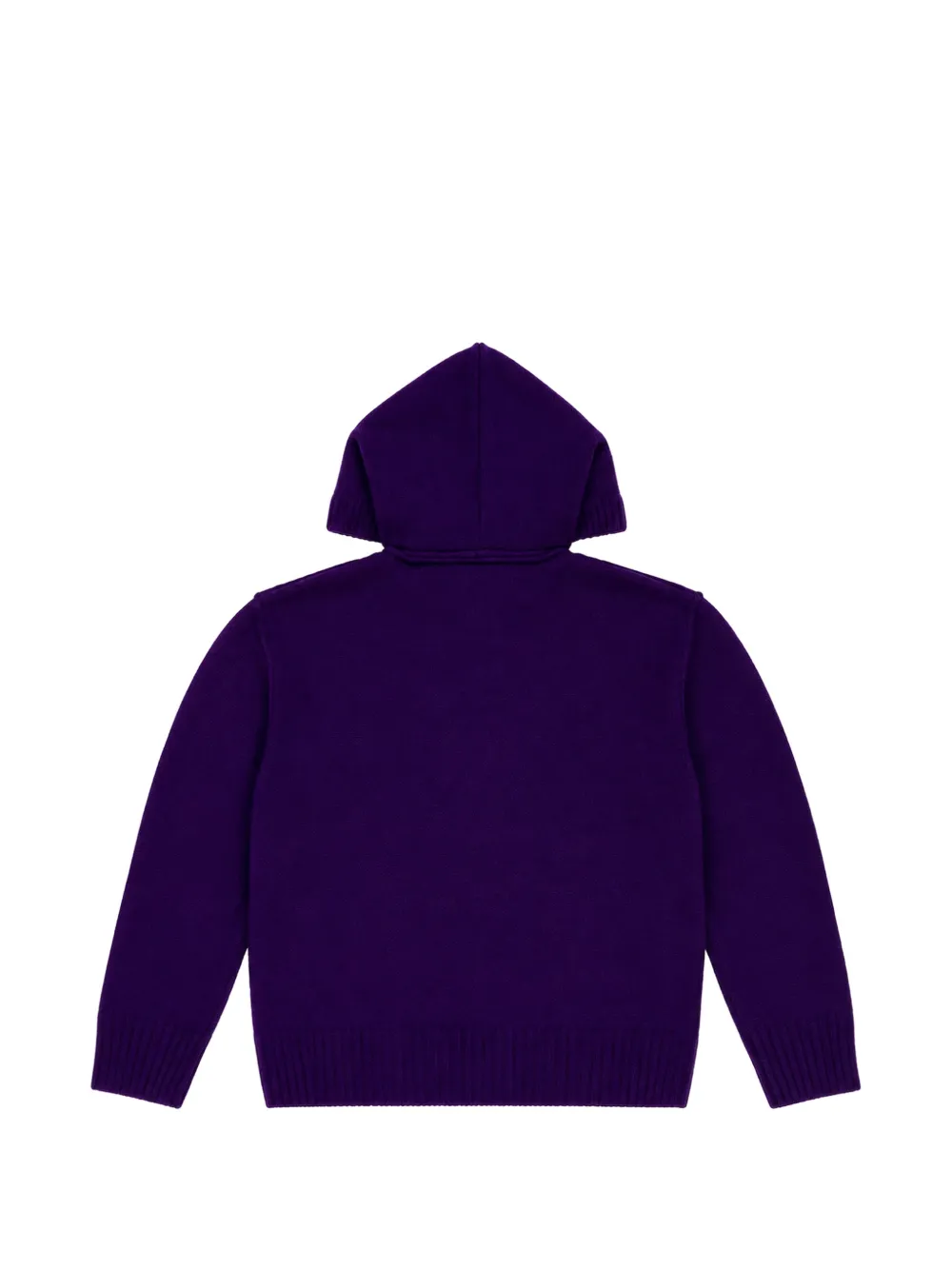 Paolo Pecora Kids logo-embroidered knitted hoodie Paars
