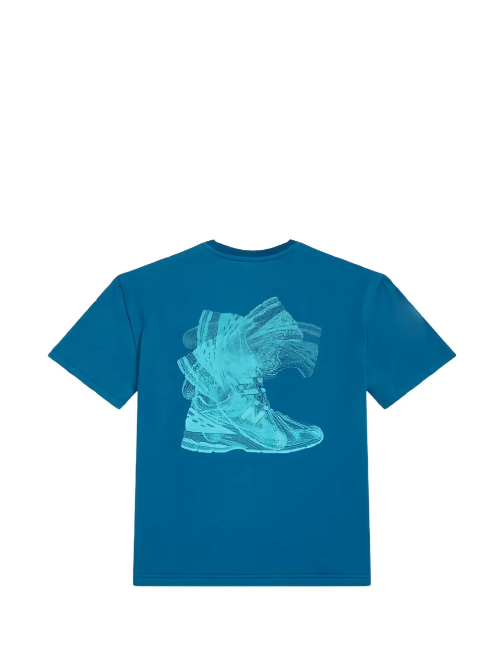 New Balance Kids In It For The Long Run logo-print cotton T-shirt Blauw