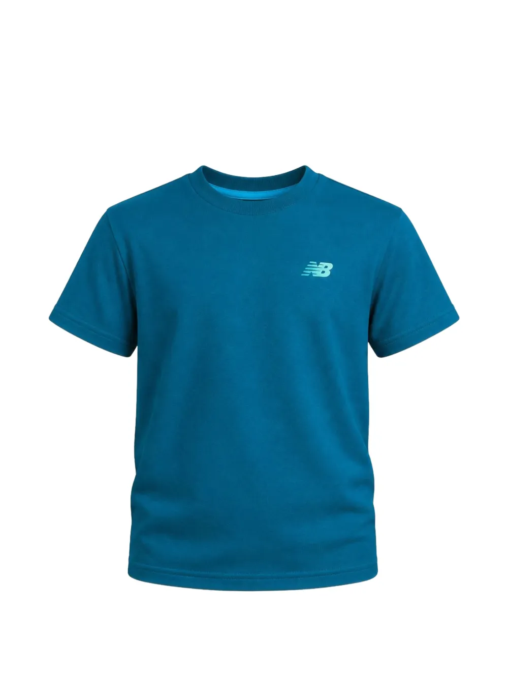New Balance Kids In It For The Long Run logo-print cotton T-shirt Blauw