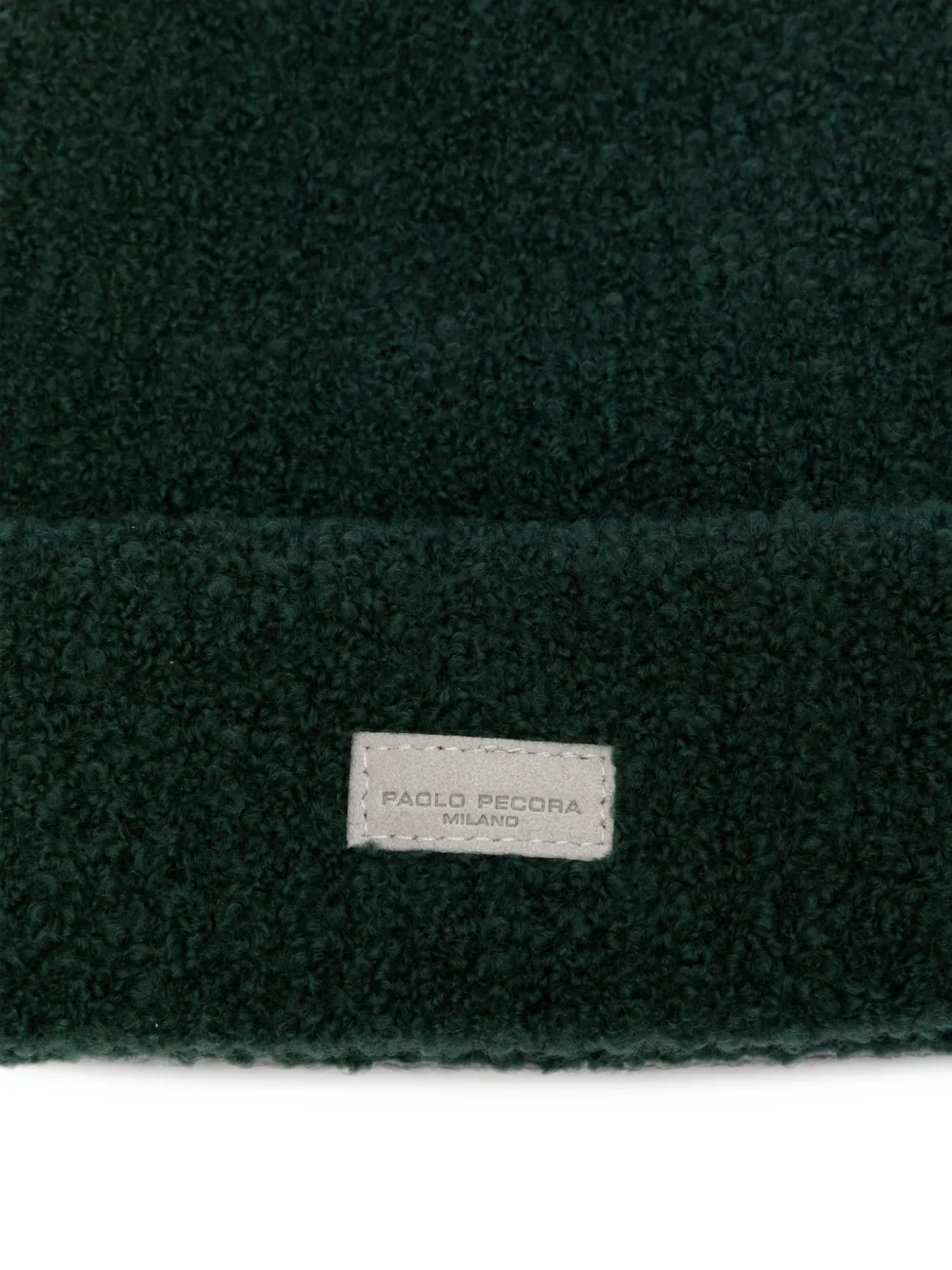 Paolo Pecora Kids bouclé-knit beanie hat Groen