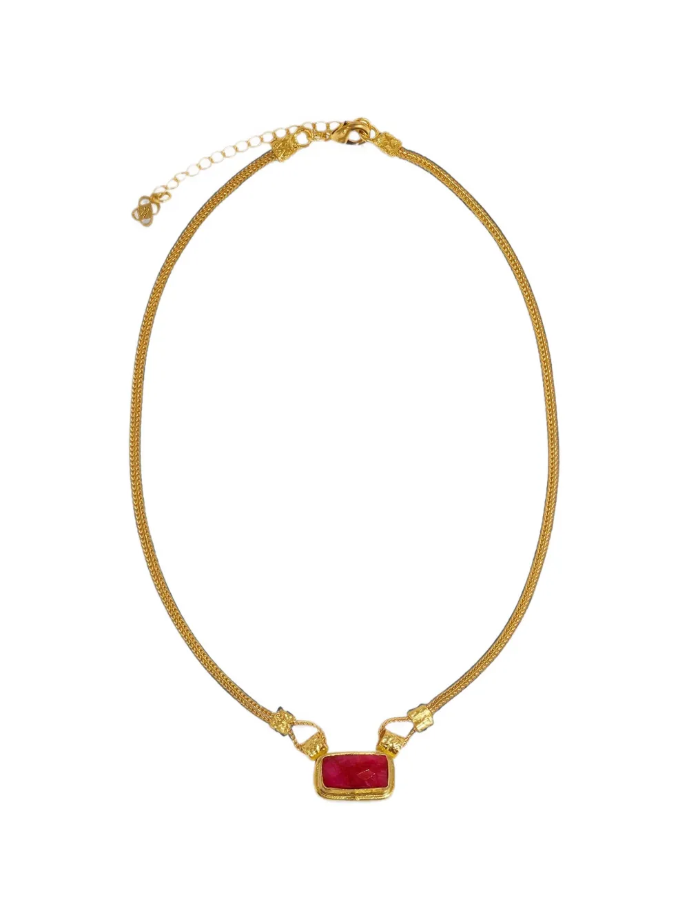 Ottoman Hands ruby-pendant necklace - Gold