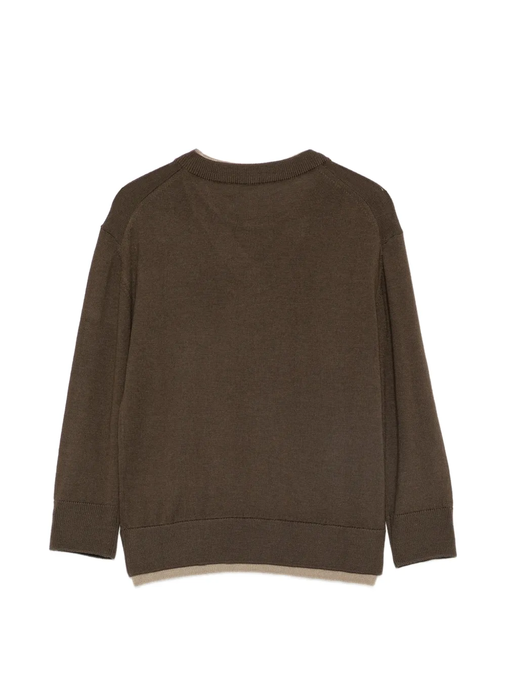 Paolo Pecora Kids V-neck layered-effect sweater Bruin
