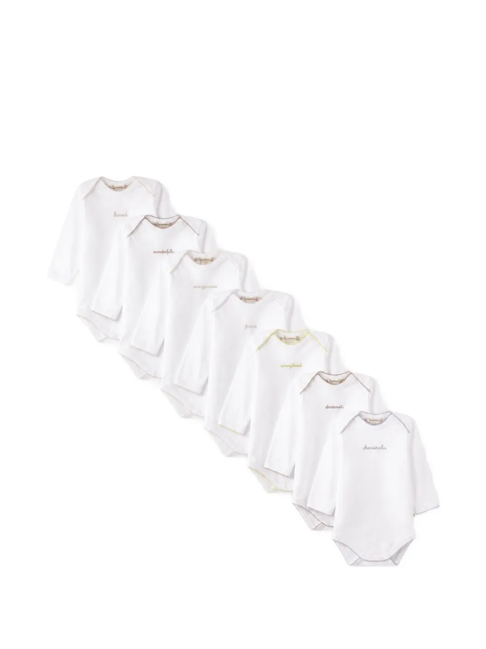 Bonpoint cotton bodysuits (set of seven) - Weiß
