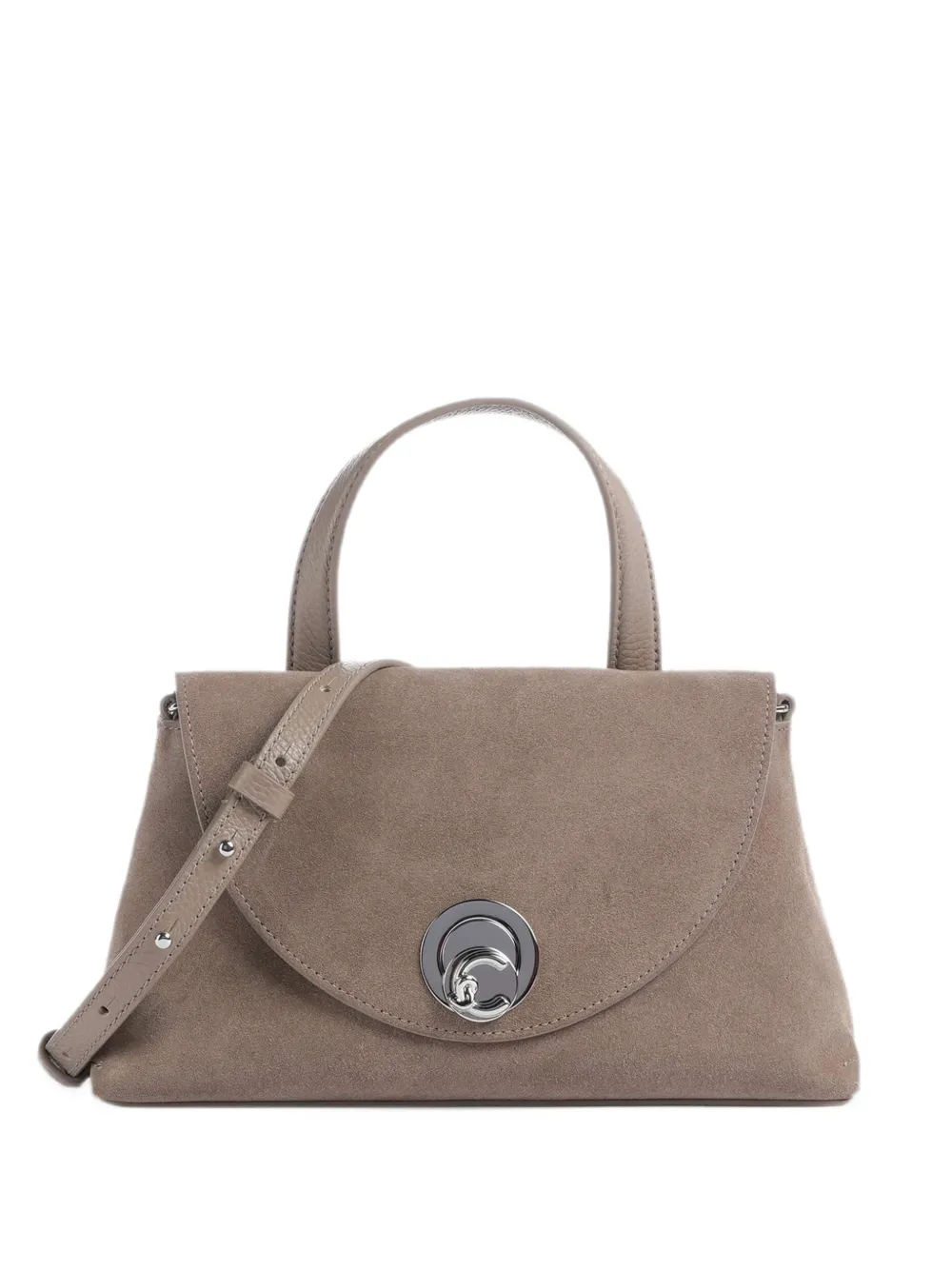 Coccinelle small Nikla suede leather tote bag - Toni neutri