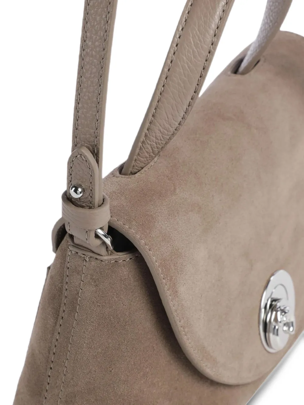 Coccinelle small Nikla suede leather tote bag Beige
