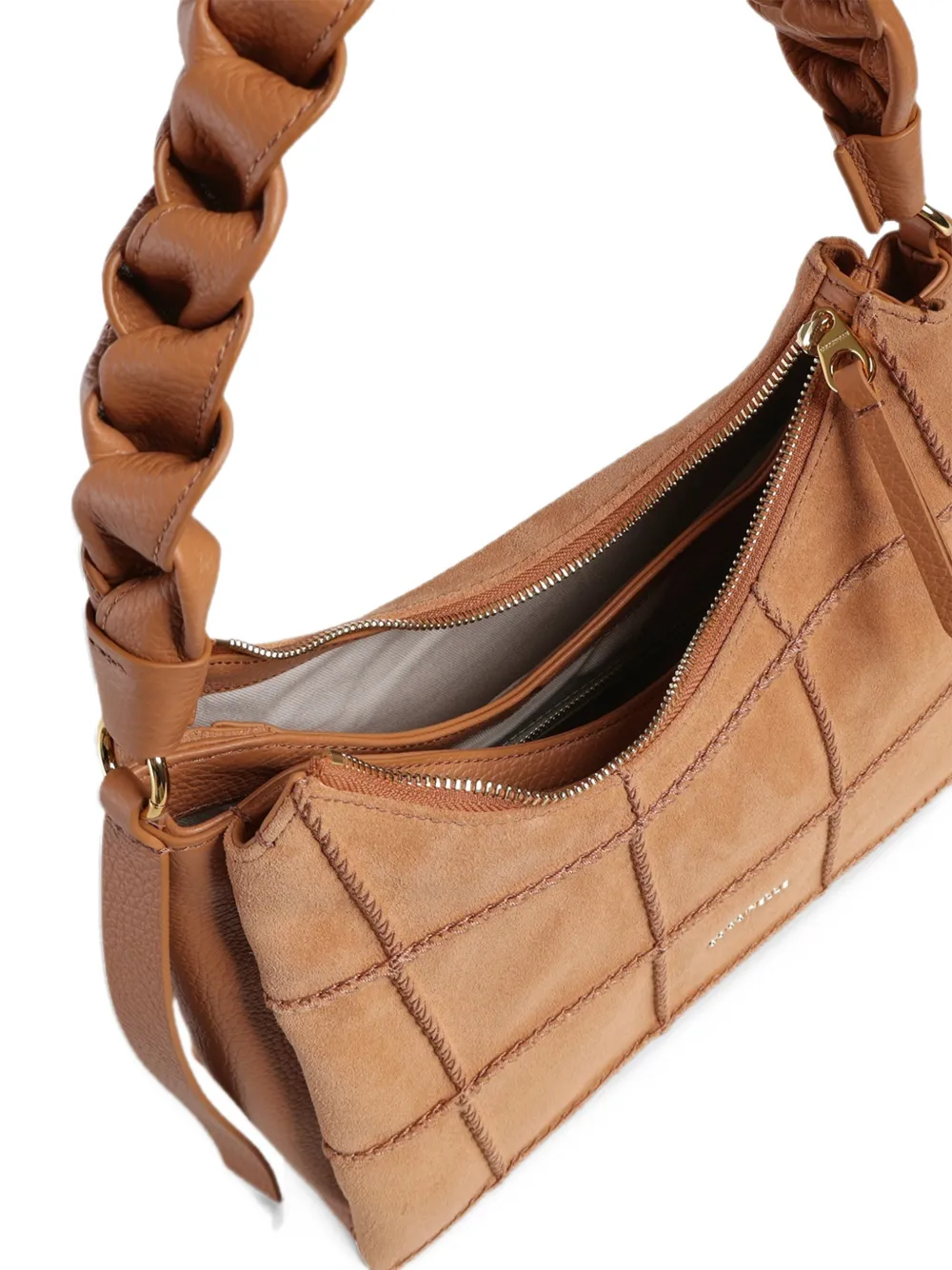 Coccinelle small Boheme braided-handle shoulder bag Bruin