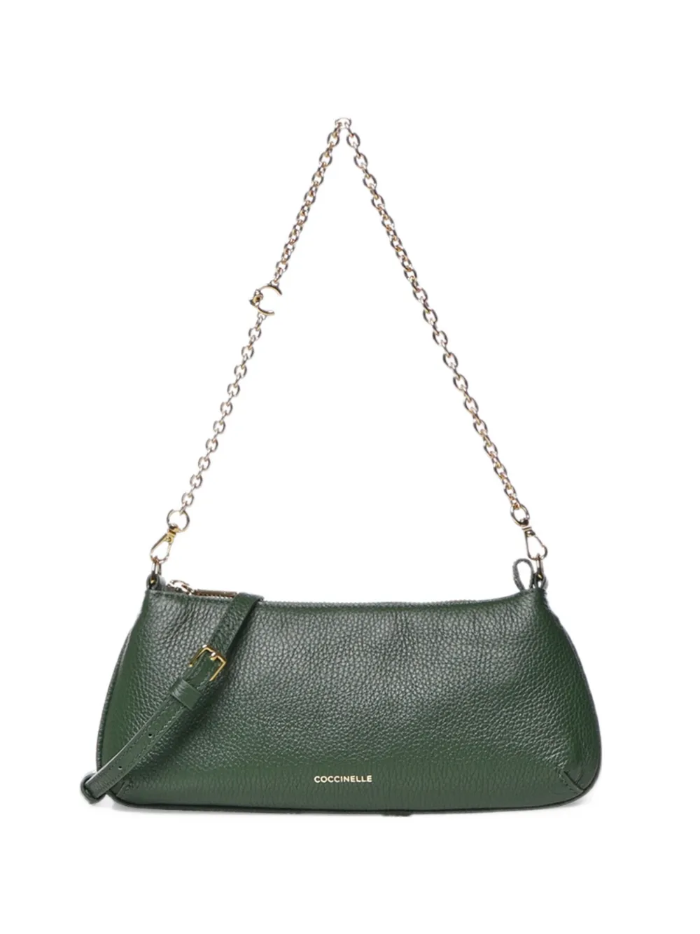 Coccinelle mini C-Me Chain grained shoulder bag - Verde