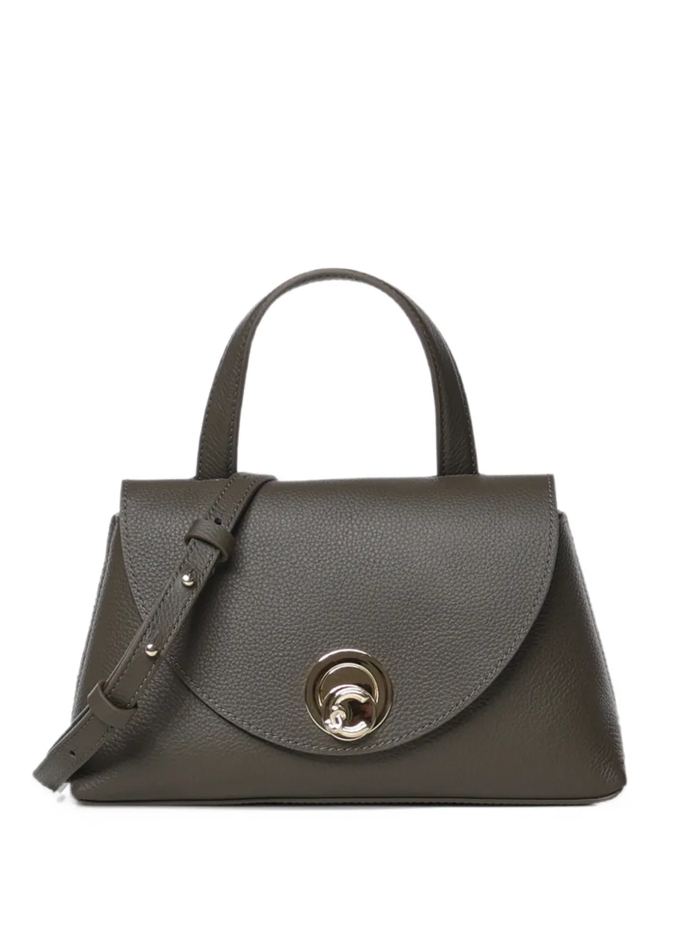 Coccinelle small Nikla grained leather tote bag Grijs