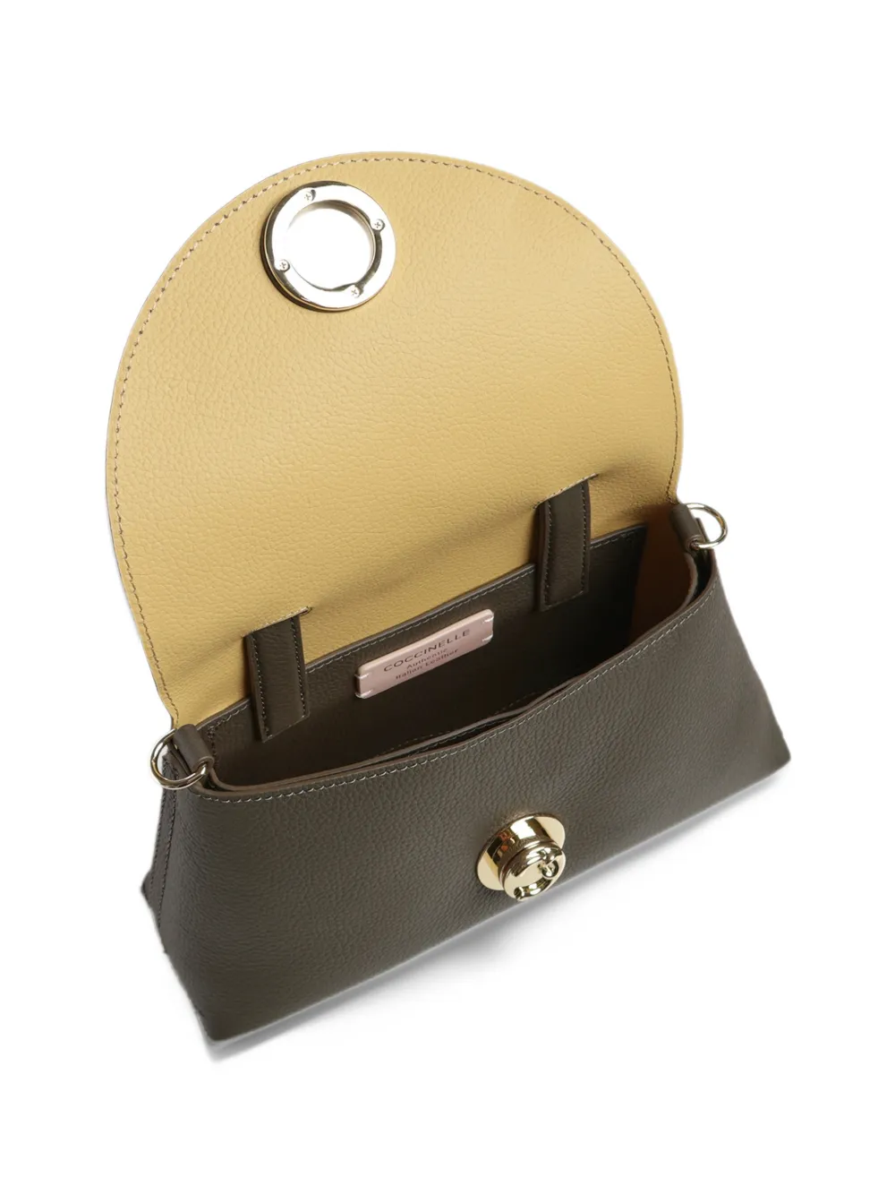 Coccinelle small Nikla grained leather tote bag Grijs