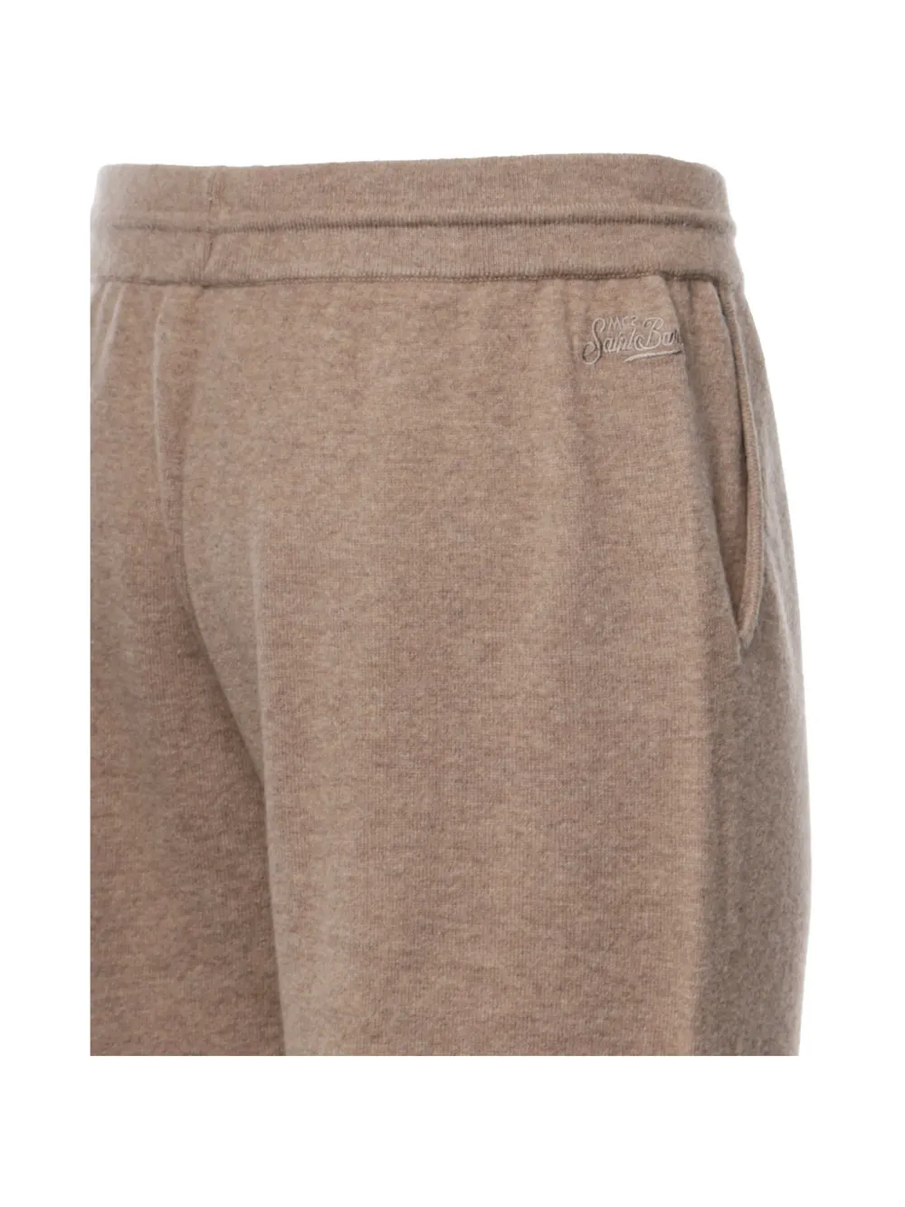 MC2 Saint Barth Gebreide trainingsbroek met trekkoordtaille Beige