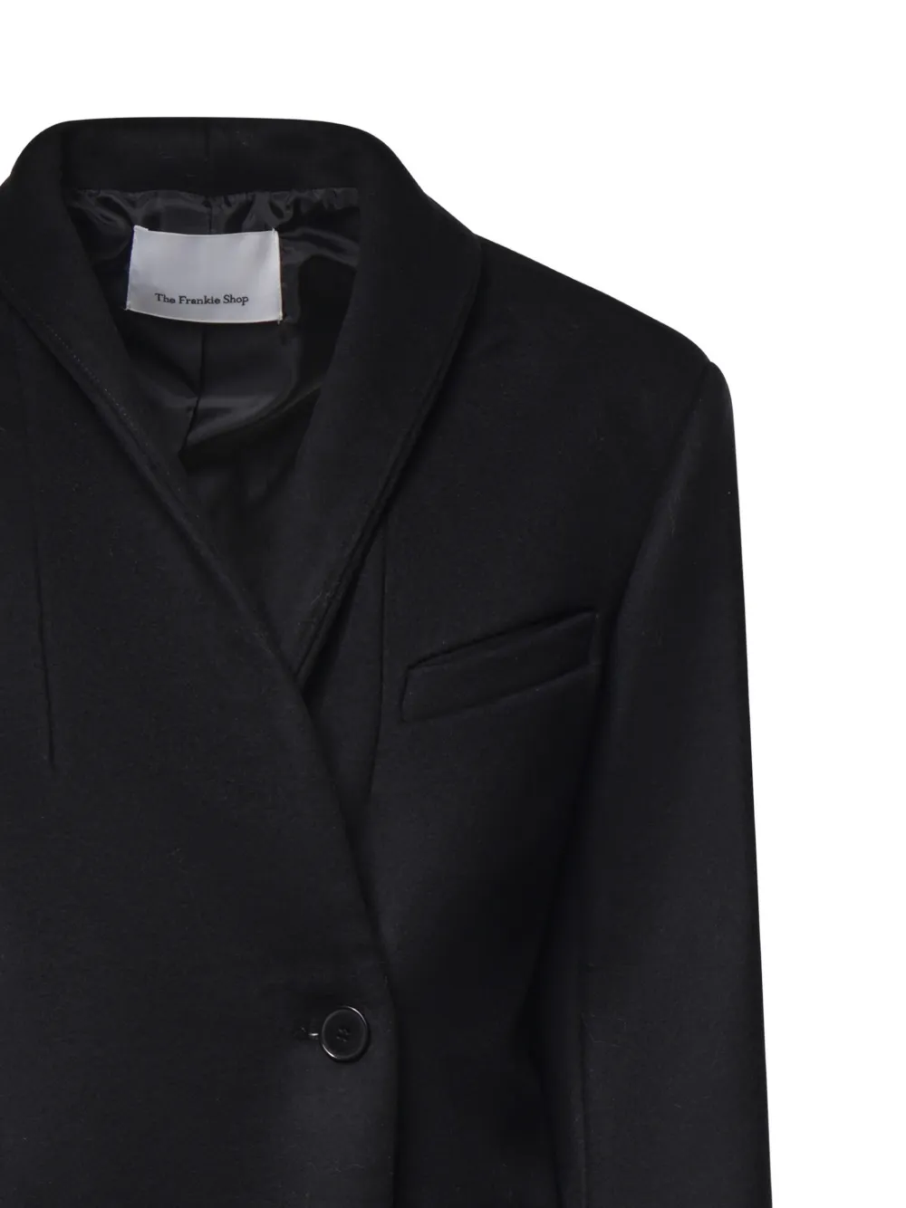 The Frankie Shop Brea collarless coat black Zwart