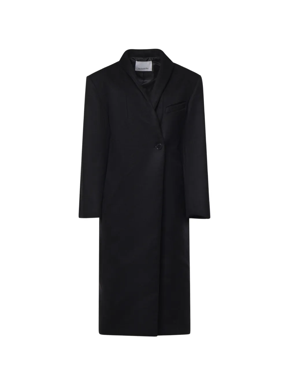 The Frankie Shop Brea collarless coat black Zwart
