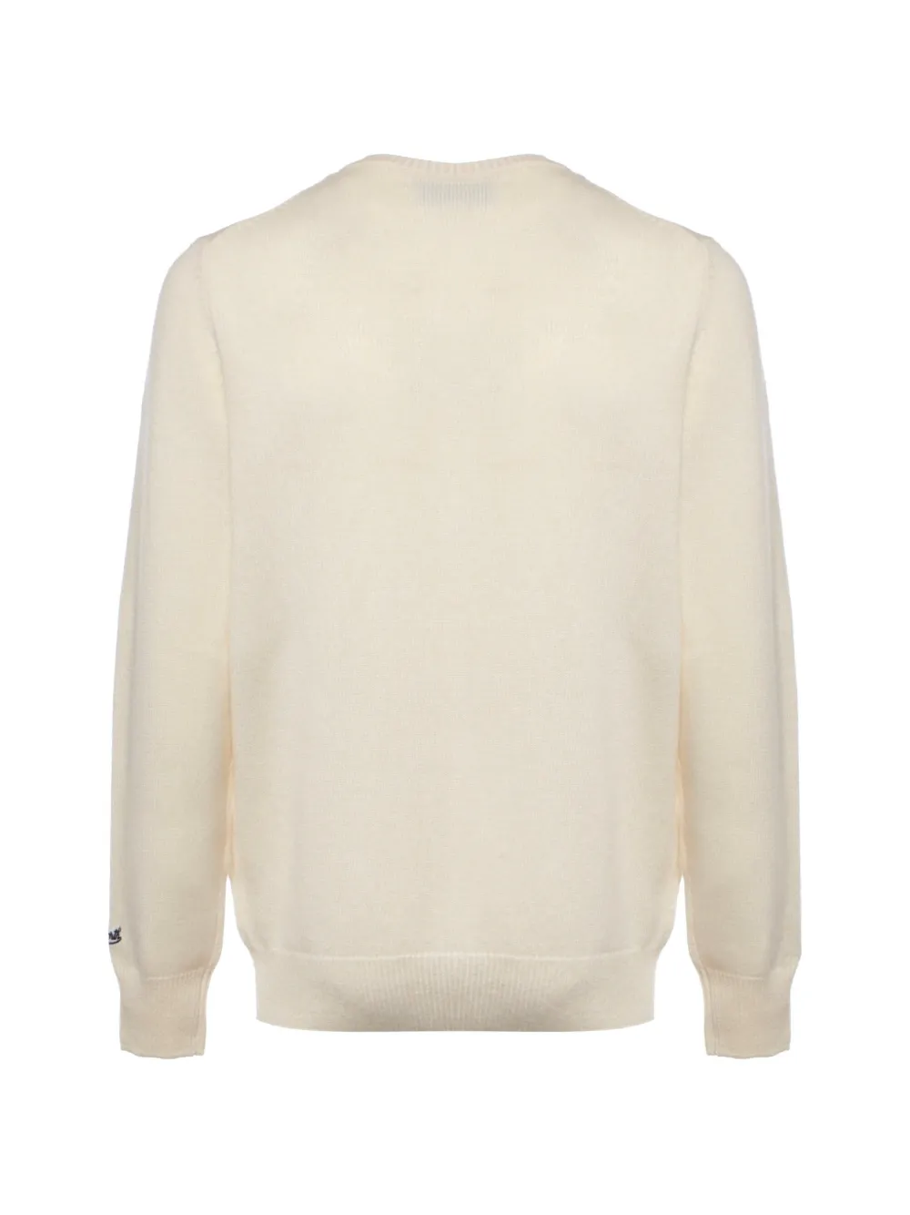 MC2 Saint Barth grey Heron crewneck knit with St. Moritz intarsia special edition Beige
