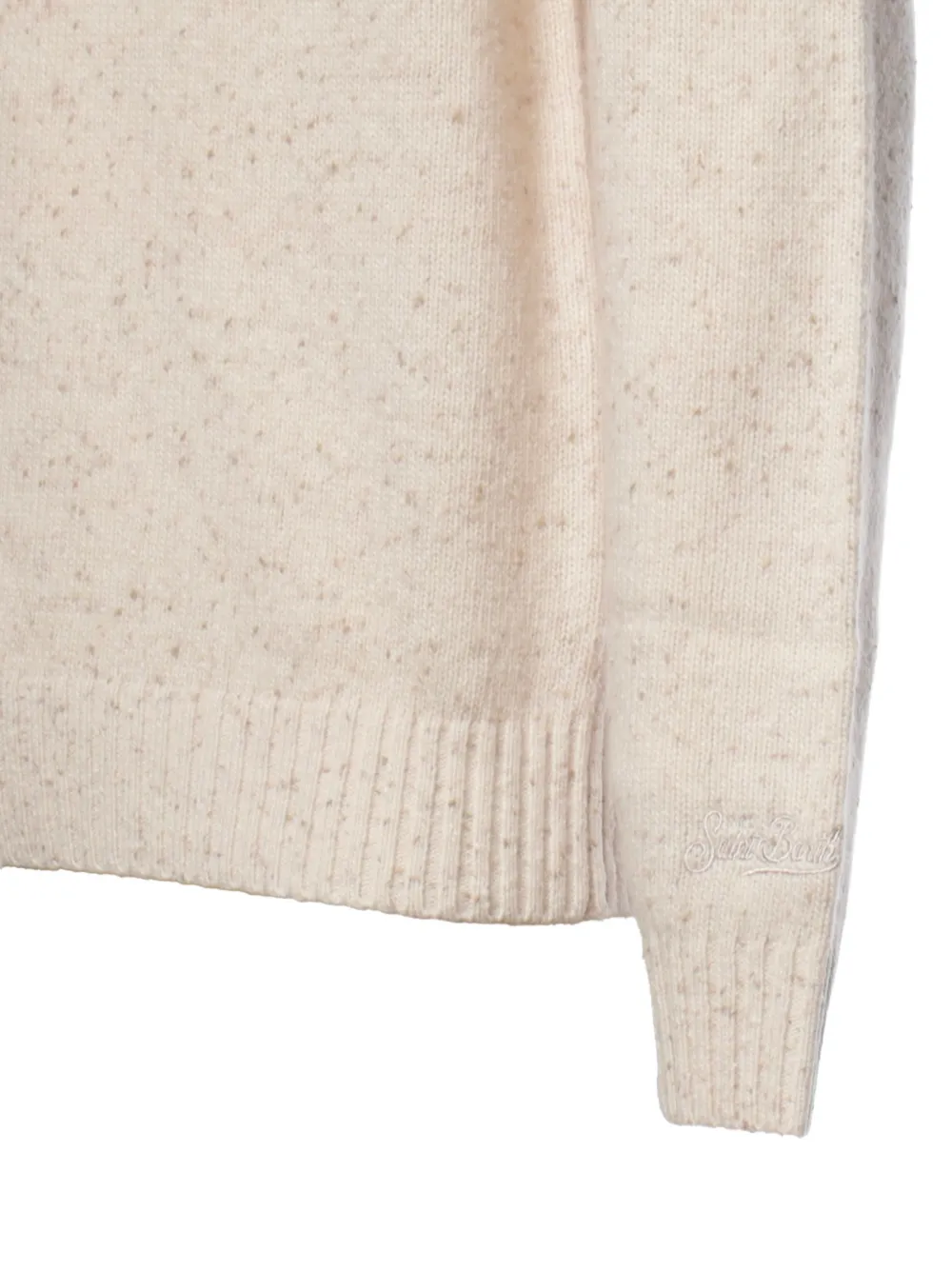 MC2 Saint Barth Regent wool blend Donegal knit crewneck Beige