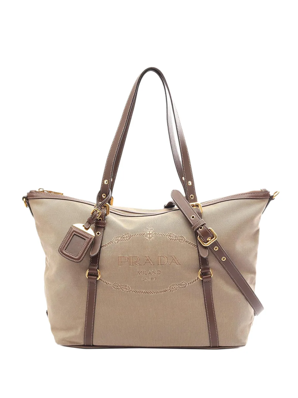 Prada Pre-Owned 2010-2026 Canvas Canapa Logo satchel - Toni neutri