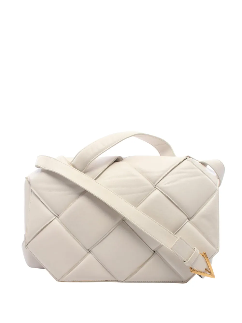Bottega Veneta Pre-Owned 2012-2026 Nappa Maxi Intrecciato Padded Top Handle Bag satchel - Weiß