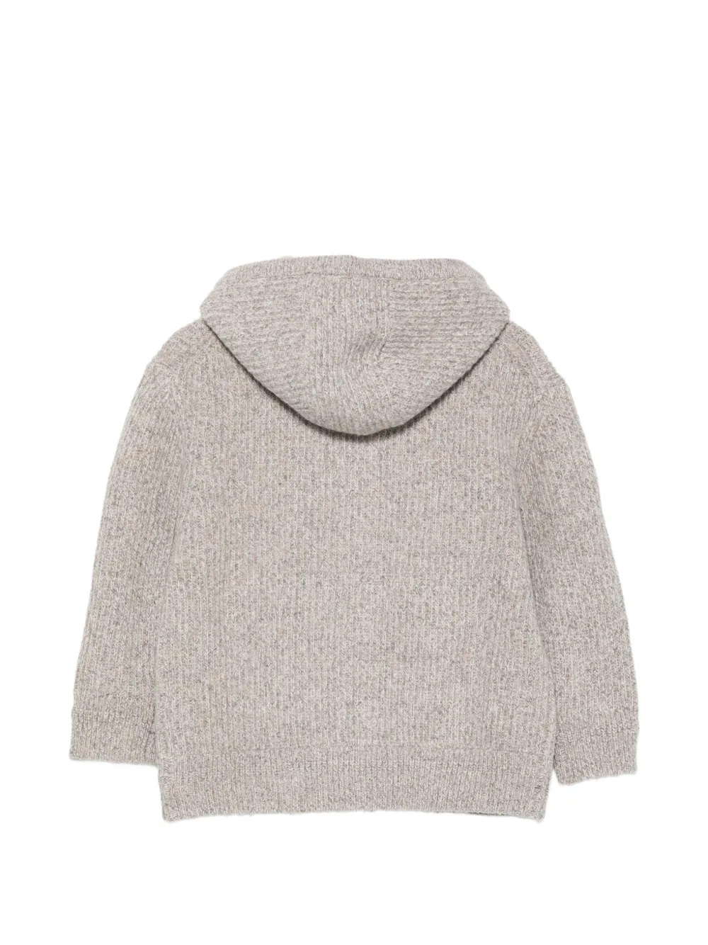 Paolo Pecora Kids ribbed-knit zip-up hoodie Beige
