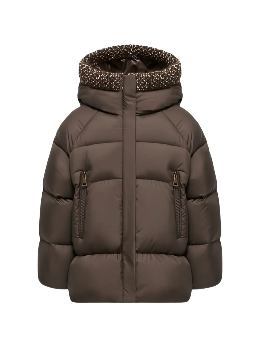 Moncler Enfant Duilla quilted hooded jacket Bruin